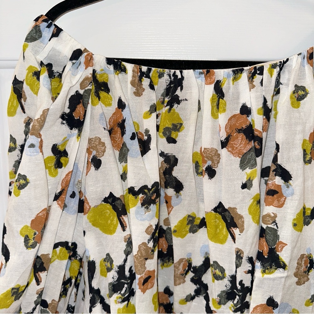 MM Lafleur Floral Blouse - White, Black, Yellow, Orange - Picture 8 of 8